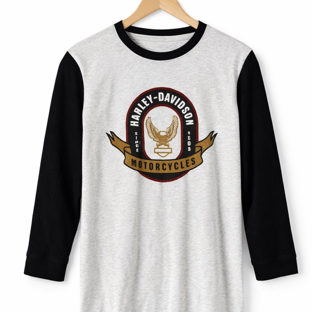 Harley-Davidson Black and Gray Logo Raglan Shirt